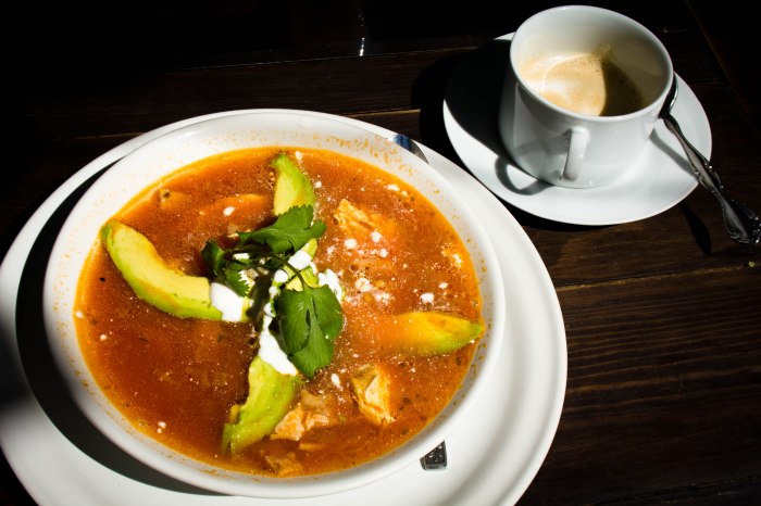 Aztec soup at Cafe Oralel, Zipolite