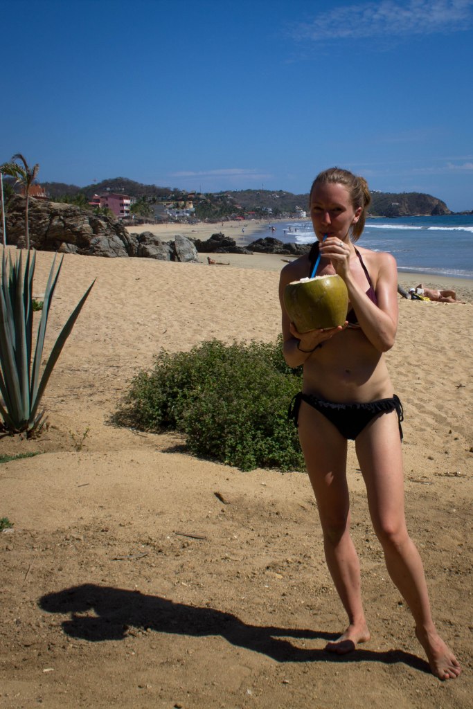 Coconut on the beach at Zipolite
