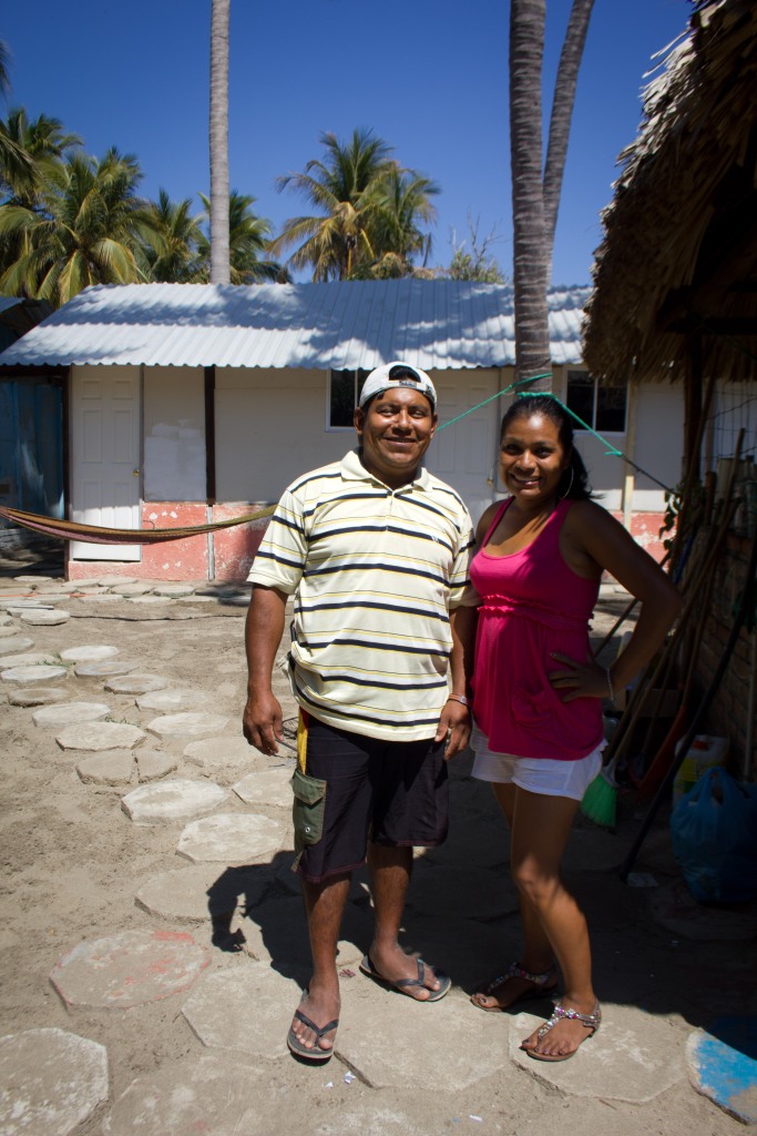 Workers at the Playa Marinero campgrounds